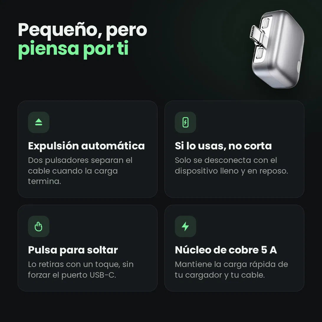 Longeva Auto-Stop · Protector de batería USB-C